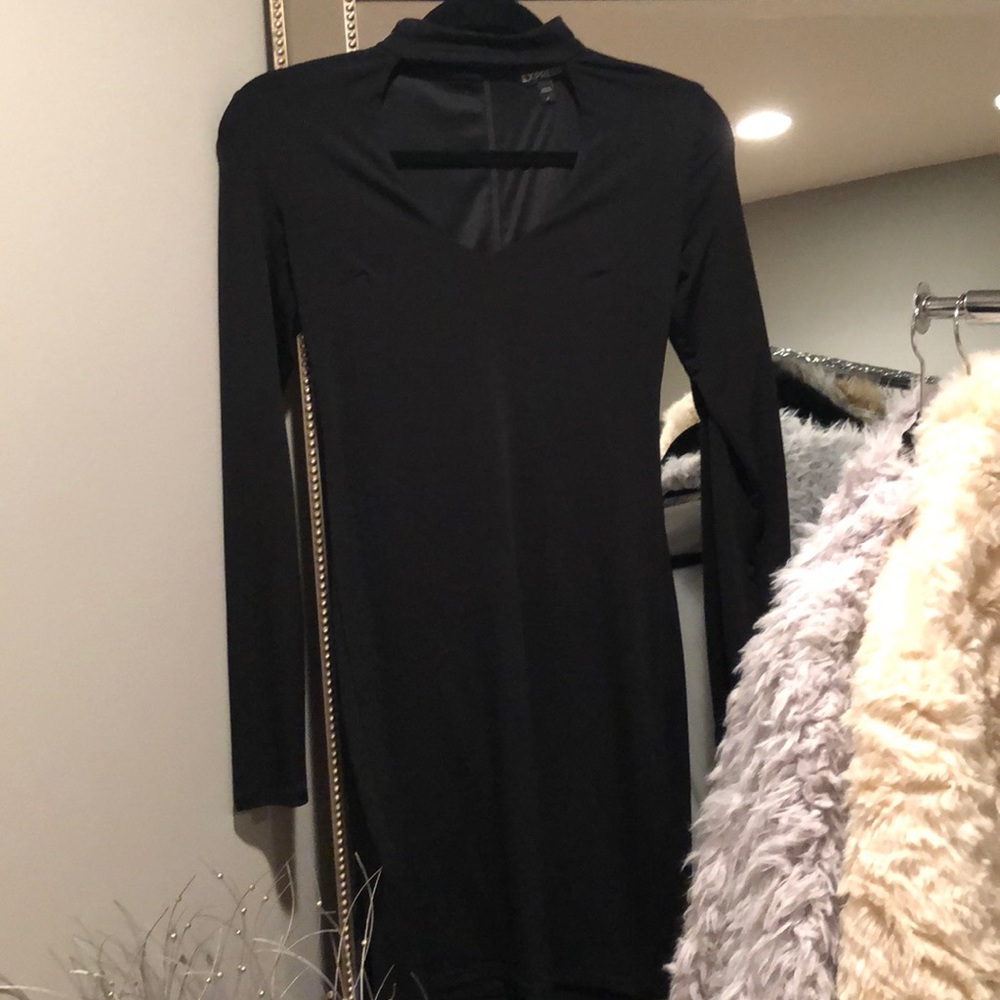 Express black choker dress